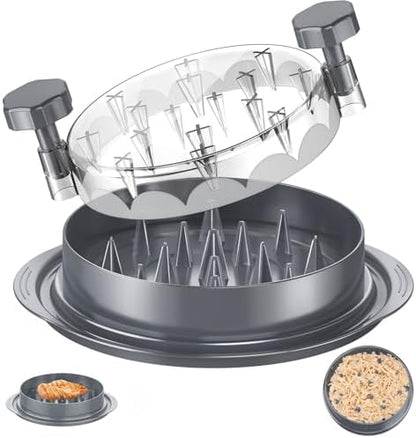 SoulLife Chicken Shredder 8 Inches, Chicken Breast Shredder, Meat Shredder, Chicken Shredder Tool Twist, Clear Lid, Ergonomic Handle, Strong Anti-slip, Easy To Clean, BPA free, Dishwasher safe (Grey)