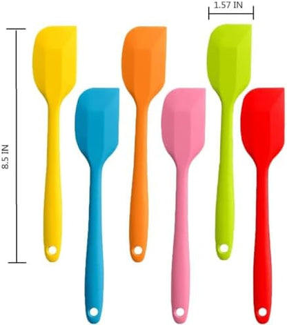 8 Pieces Silicone Spatulas,8.5 inch Non-stick with Stainless Steel Core,Heat Resistant-500℉, Food Grade Dishwasher Safe, for Mixing,Cooking,Baking (Mixed color)