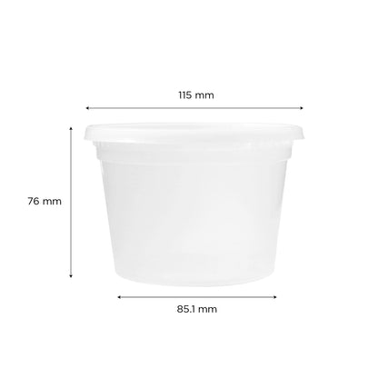 16oz 240 ct] Clear PP Injection Molded Round Deli Containers with Lids (240 Count)