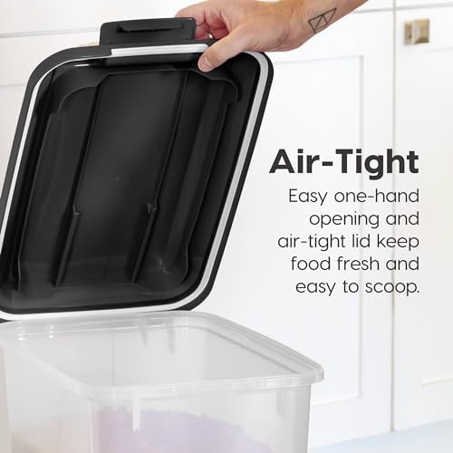 IRIS USA Dog Food Storage Container, 2-Pack, Up to 30 lbs, Black