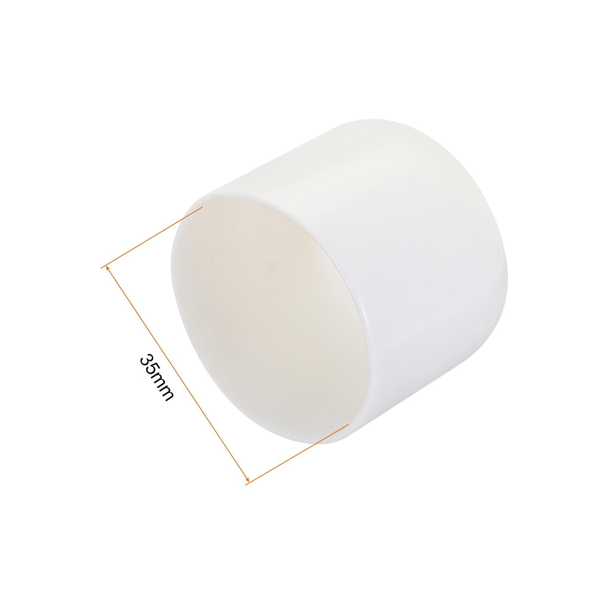 20pcs Rubber End Caps 35mm ID Vinyl Round Tube Bolt Cap Cover Screw Thread Protectors White