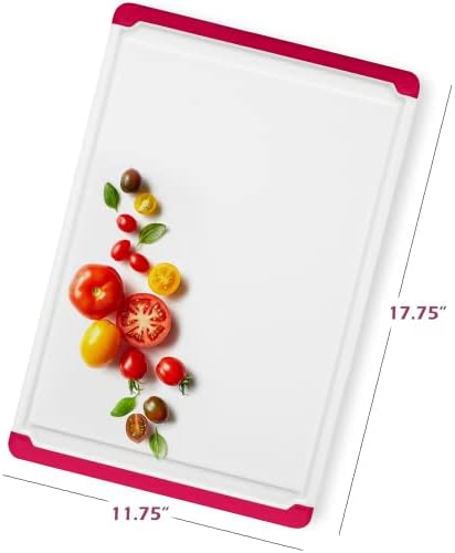 Large Plastic Cutting Board for Kitchen, 18-Inch Reversible Chopping Board