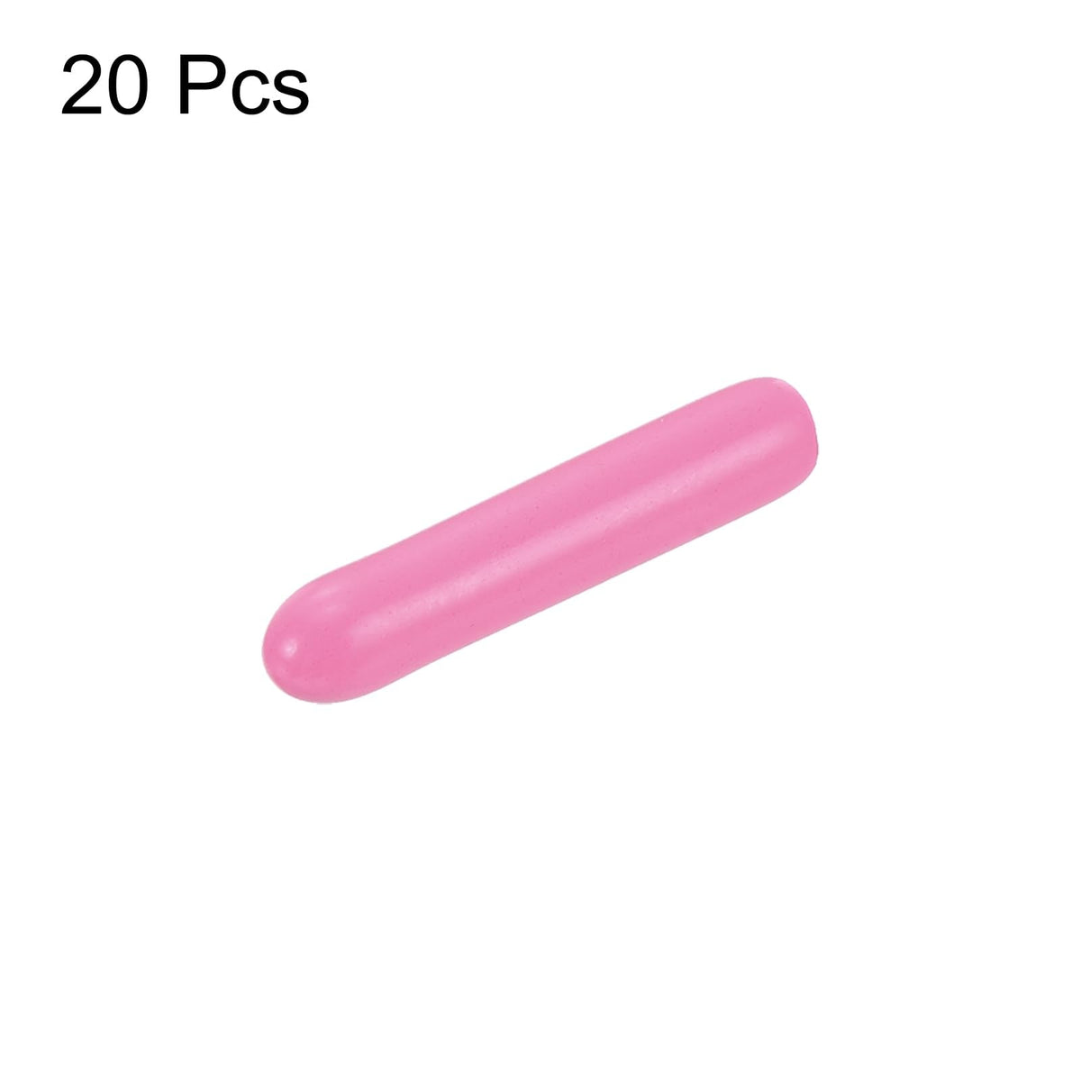 20pcs Rubber End Caps 2mm ID Vinyl PVC Round Tube Bolt Cap Cover Screw Thread Protectors Pink