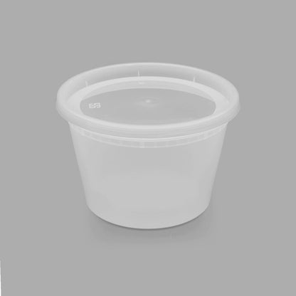 16oz 240 ct] Clear PP Injection Molded Round Deli Containers with Lids (240 Count)
