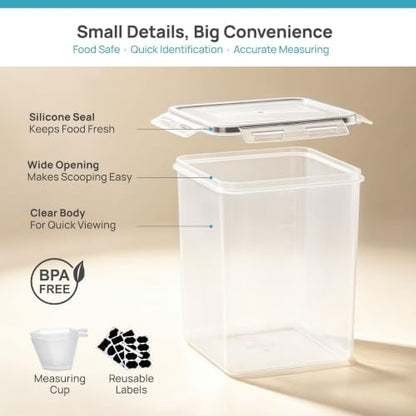 Vtopmart 5 PCS Flour and Sugar Storage Container Sets for Regular Bakers