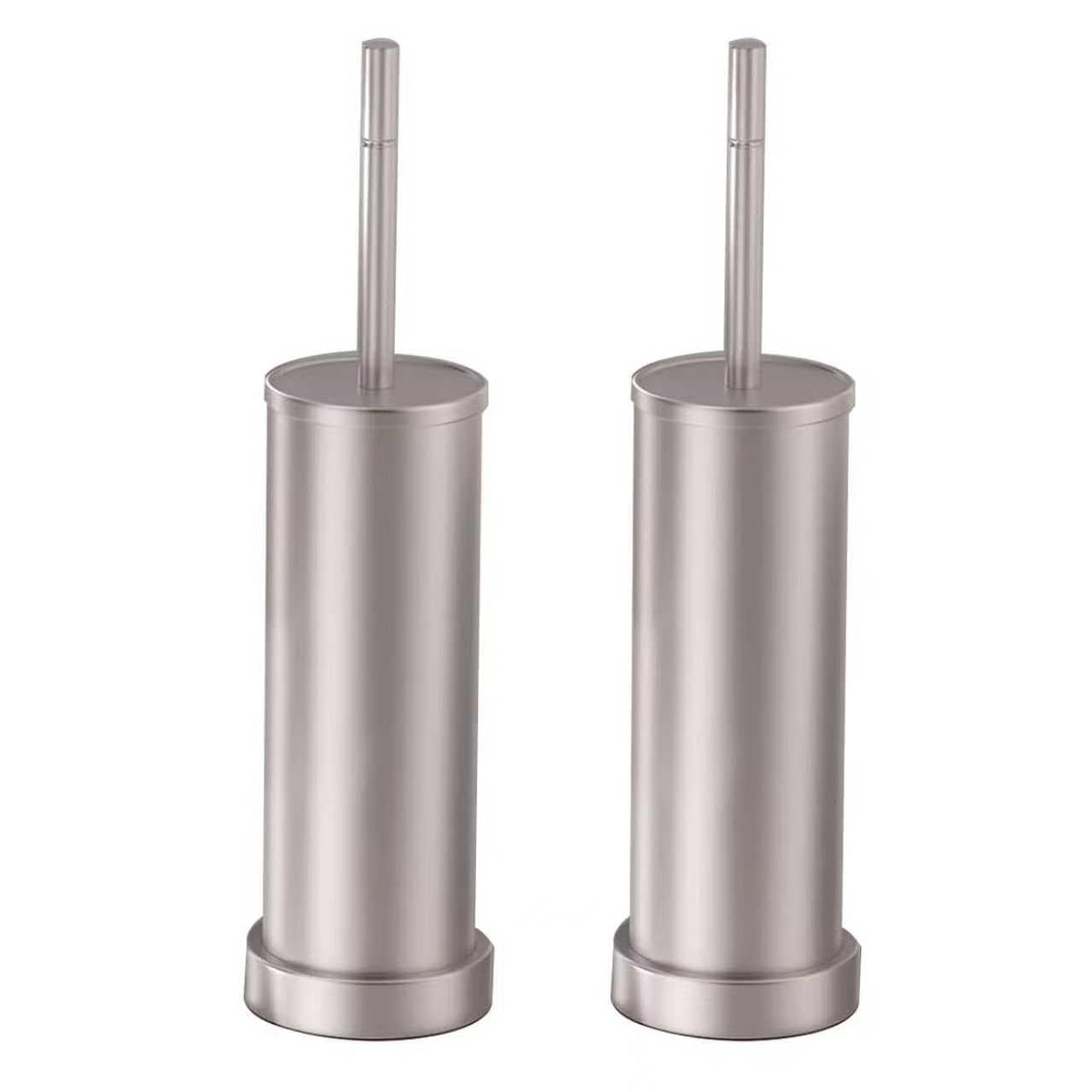 2 Pack Brushed Nickel Toilet Brush with Holder (2 Count)