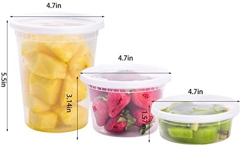 TashiBox [8 oz,16oz,32oz,48Sets,16Sets each size Plastic food storage containers with lids airtight,BPA Free,Microwave/Dishwasher/Freezer Safe