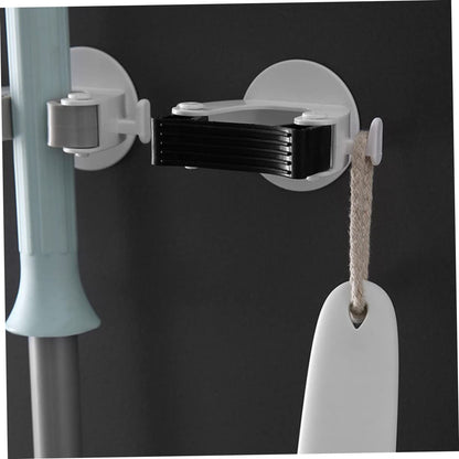 Versatile Mop Hanging Hooks Wall Mount Broom Gripper Home Organizer No