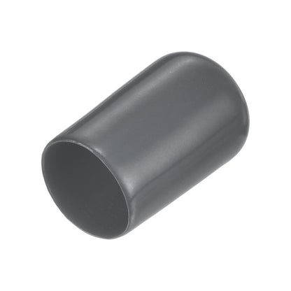 20pcs Rubber End Caps 13.5mm ID Vinyl Round Tube Bolt Cap Cover Thread Protectors Dark Grey