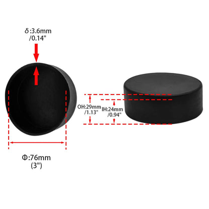 3 Inch Furniture Table Covers Round Black 4PCS 76mm (4 Count)