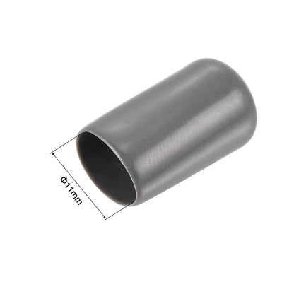 20pcs Rubber End Caps 11mm ID Vinyl PVC Round Tube Bolt Cap Cover Screw Thread Protectors Dark Grey