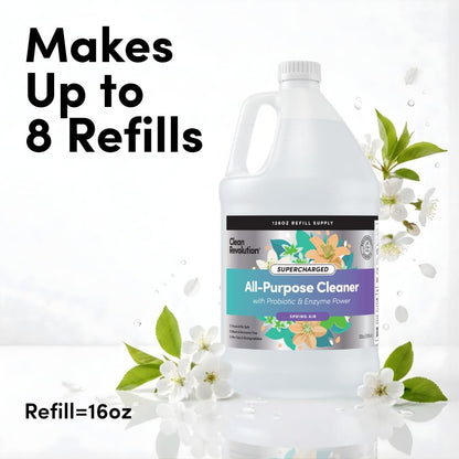 SuperCharged All Purpose Cleaner Refill with Smart Probiotic + Enzyme Complex (128 Fl Oz)