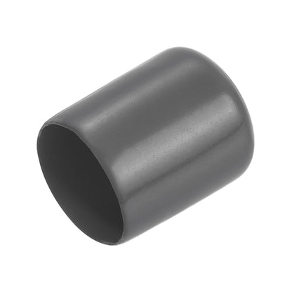 20pcs Rubber End Caps 20mm ID Vinyl PVC Round Tube Bolt Cap Cover Screw Thread Protectors Dark Grey