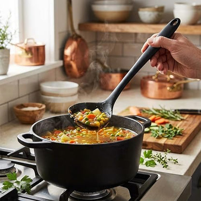 Silicone Soup Ladle Set for Cooking, Serving Sauces, Soups and Gravies