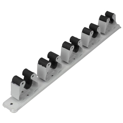 Mop and Broom Holder Wall Mounted Storage Organizer by Home Basics