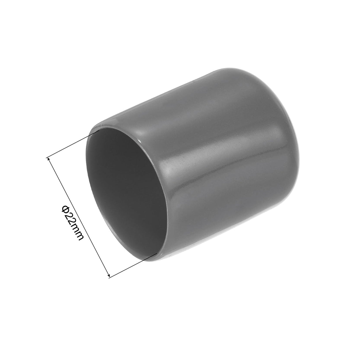 20pcs Rubber End Caps 22mm ID Vinyl PVC Round Tube Bolt Cap Cover Screw Thread Protectors Dark Grey