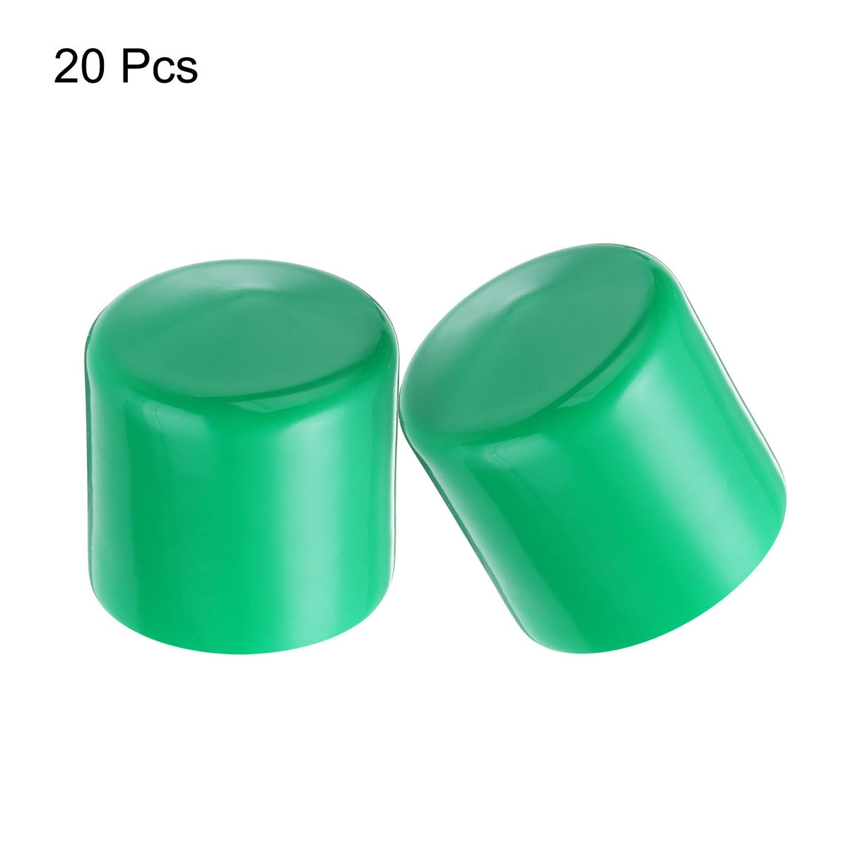 20pcs Rubber End Caps 43mm ID Vinyl PVC Round Tube Bolt Cap Cover Screw Thread Protectors Dark Green