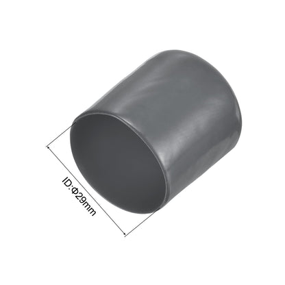 20pcs Rubber End Caps 29mm ID Vinyl Round Tube Bolt Cap Cover Thread Protectors Dark Grey