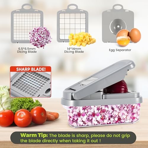 Yusshn Vegetable Chopper, 12-in-1 Food Veggie Chopper Cutter with Container