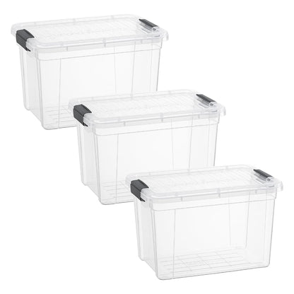 2.5 Quart Clear Plastic Storage Boxes with Lids (3 Count)