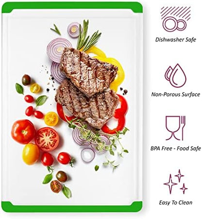 Large Plastic Cutting Board for Kitchen, 18-Inch Reversible Chopping Board