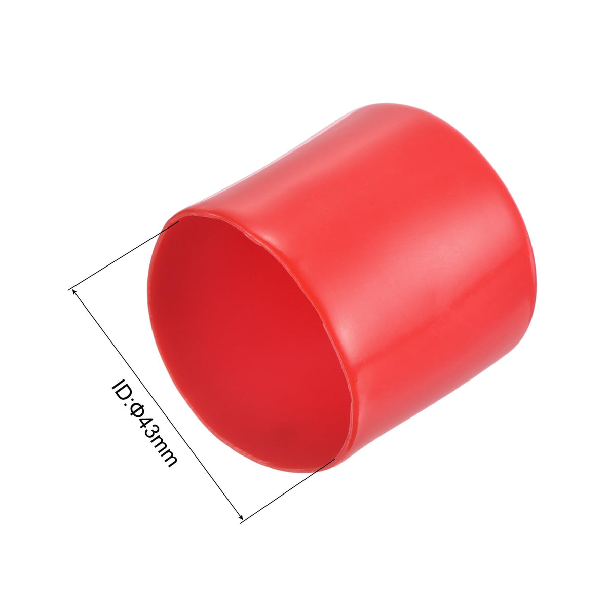 20pcs Rubber End Caps 43mm ID Vinyl Round Tube Bolt Cap Cover Thread Protectors Red