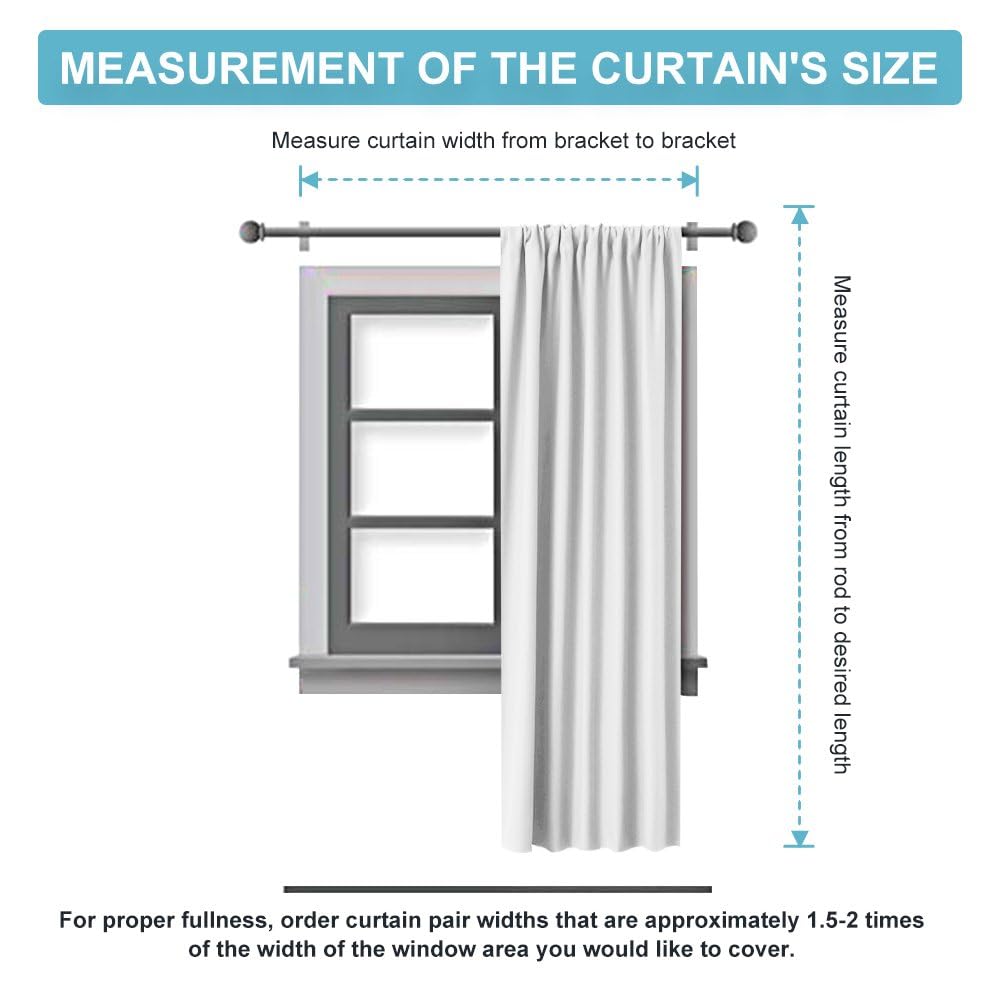 Curtains for Bedroom Living Room Nursery Office 72 inches Long (2 Count)