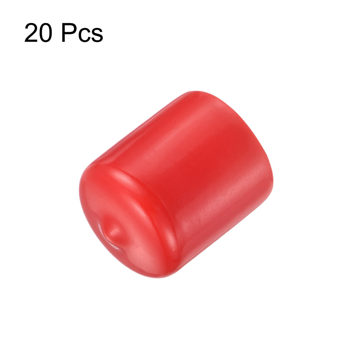 20pcs Rubber End Caps 23mm ID Vinyl Round Tube Bolt Cap Cover Thread Protectors Red