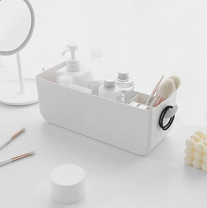Bedside Hanging Caddy, Plastic Hanging Storage Shelf Holder Organizer for Phone Glasses Bottle Office Supplies in Dorm Room Bathroom Camper Rv - White (Caddy)
