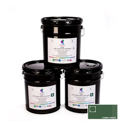 Cammo Green Epoxy Resin Coating Made with Beautiful and Vibrant Pigments (1920 Fl Oz)