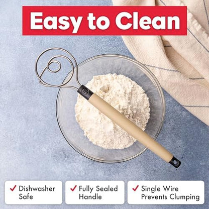 Brod & Taylor Dough Whisk - Heavy Duty Dishwasher-Safe Mixing Tool
