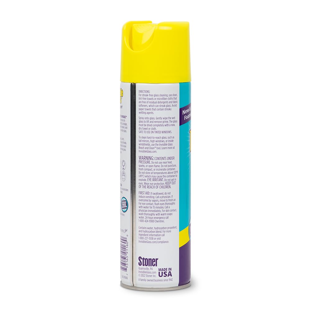 91160 3PK Premium Aerosol Glass and Window Foaming Cleaner Spray (57 Ounce)