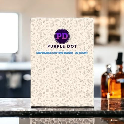 Purple Dot 30 Pc Disposable Cutting Board Sheets - Durable Chopping Board for Meat, Chicken, Fish, Vegetables; Large, Portable, Flexible Cutting Board Mats for Kitchen, Crafts and Art Project, Camping