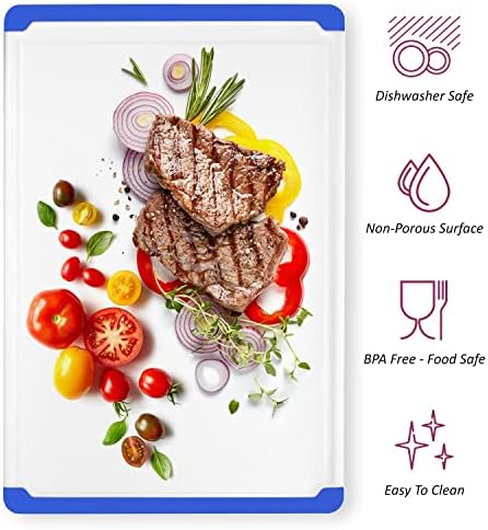 Large Plastic Cutting Board for Kitchen, 18-Inch Reversible Chopping Board