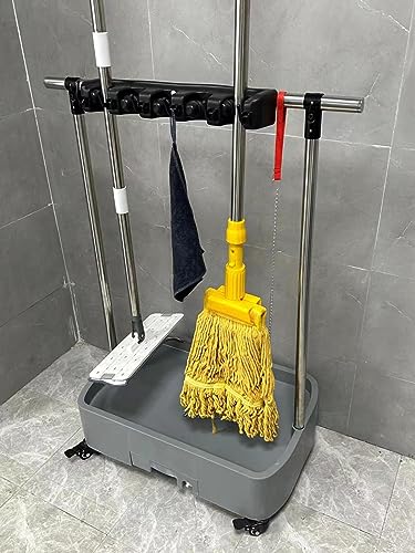 Heavy Duty Corner Mop Broom Holder Rack