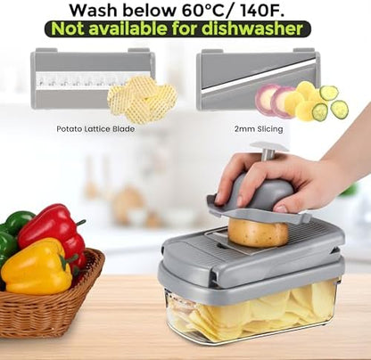 Yusshn Vegetable Chopper, 12-in-1 Food Veggie Chopper Cutter with Container