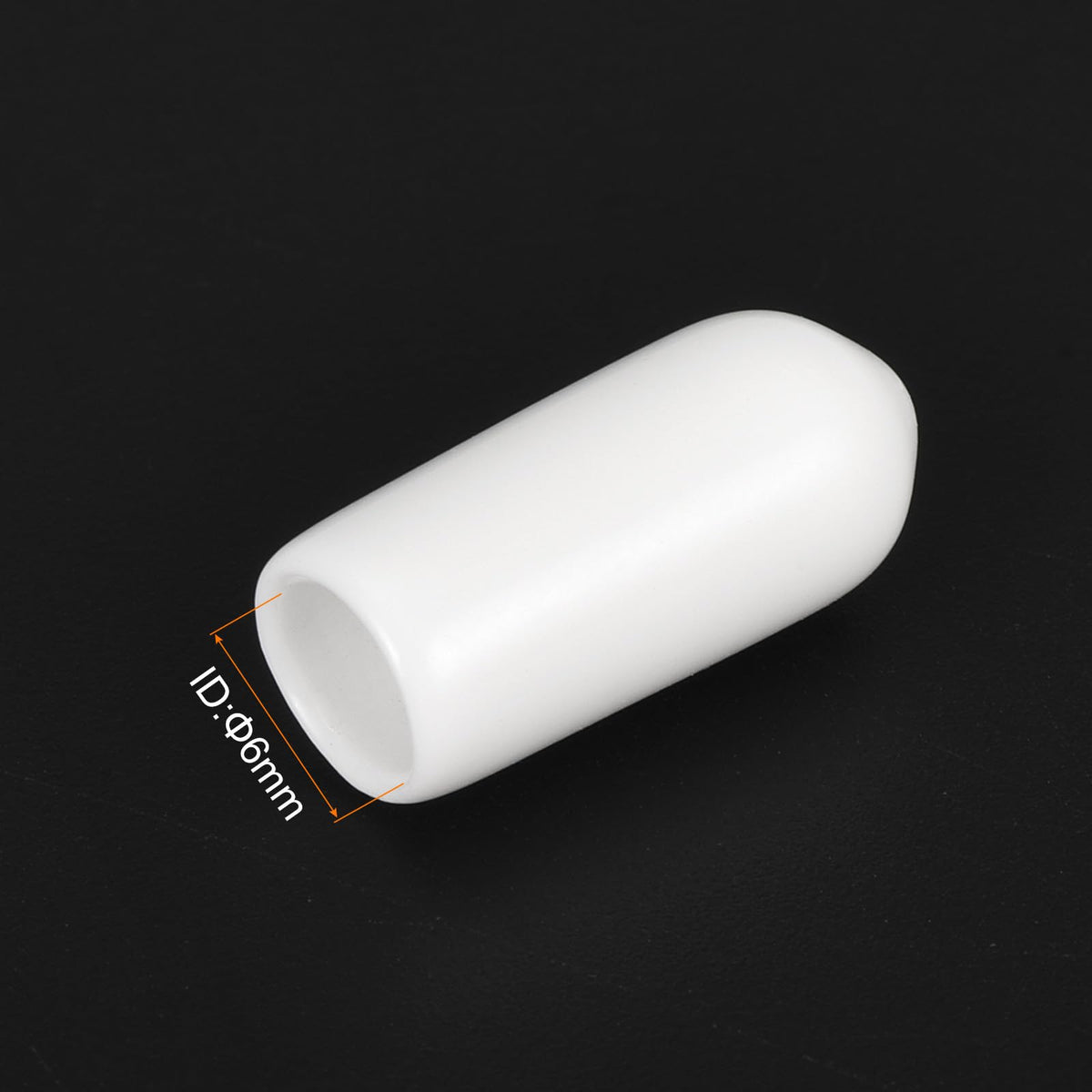 20pcs Rubber End Caps 6mm ID Vinyl Round End Cap Cover Screw Thread Protectors White
