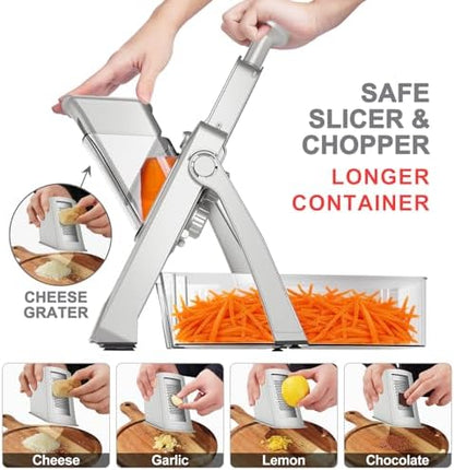 QYKIC Mandoline Slicer for Kitchen, Adjustable 0.1-8mm (S4 Sliver)