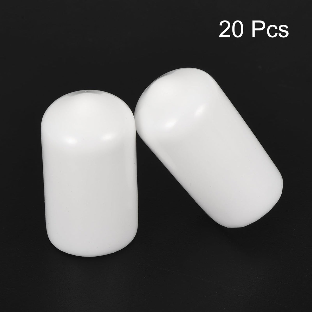 20pcs Rubber End Caps 10mm ID Vinyl Round End Cap Cover Screw Thread Protectors White