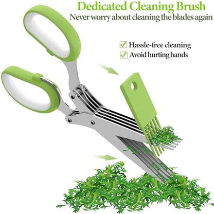 2026 Upgraded Herb Scissors, 5-Blade Kitchen Herb Shears
