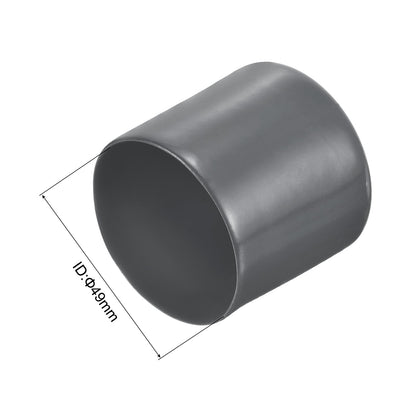 20pcs Rubber End Caps 49mm ID Vinyl Round Tube Bolt Cap Cover Thread Protectors Dark Grey