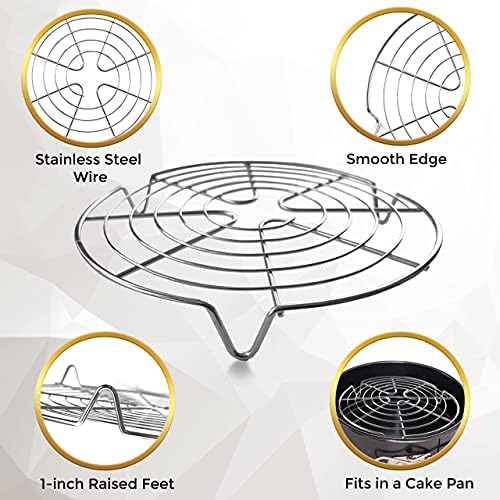 KITCHENATICS Round Cooling Rack Stainless Steel Steamer Rack Set of 3