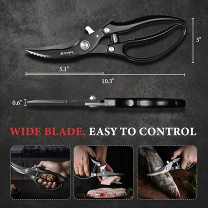 Emojoy All-Metal Kitchen Poultry Shears with Titanium Coated Blades
