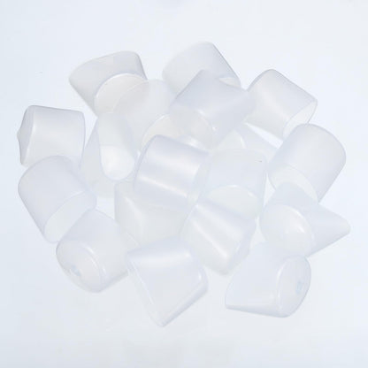 20pcs Rubber End Caps 30mm ID Vinyl PVC Round Tube Bolt Cap Cover Screw Thread Protectors Clear