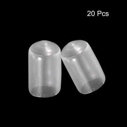 20pcs Rubber End Caps 9mm ID Vinyl PVC Round Tube Bolt Cap Cover Screw Thread Protectors Clear