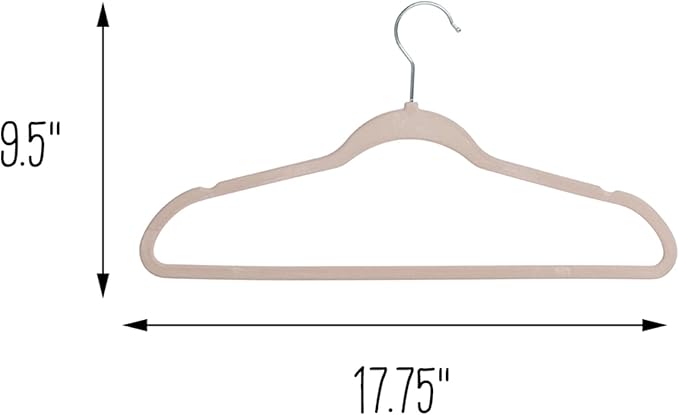 Honey-Can-Do 25-Pack Slim-Profile Non-Slip Velvet Hangers, Dusty Pink HNG-09738 Pink