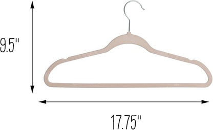 Honey-Can-Do 25-Pack Slim-Profile Non-Slip Velvet Hangers, Dusty Pink HNG-09738 Pink