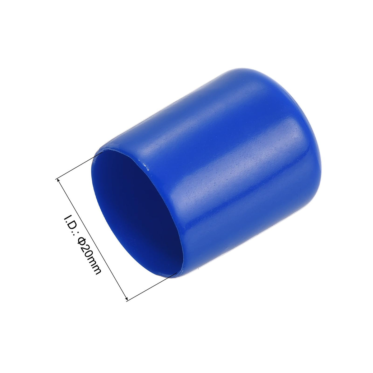20pcs Rubber End Caps 20mm ID Vinyl Round Tube Bolt Cap Cover Screw Thread Protectors Blue