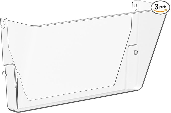 Gawerk Clear Acrylic Single Pocket, Plastic Hanging Wall Mount File Holder for Office Home (Clear, 1 Pack)