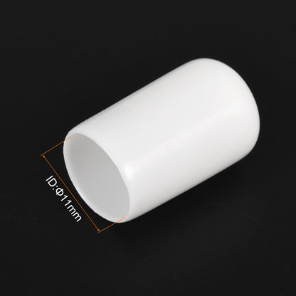 20pcs Rubber End Caps 11mm ID Vinyl Round End Cap Cover Screw Thread Protectors White
